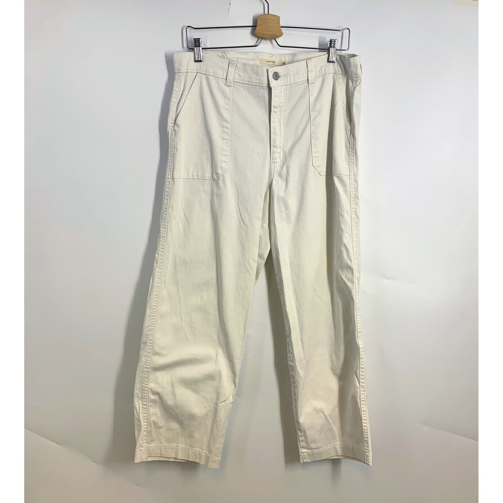Levis Utility Pants Womens 32 Cream Off White High Rise Straight Leg Cotton